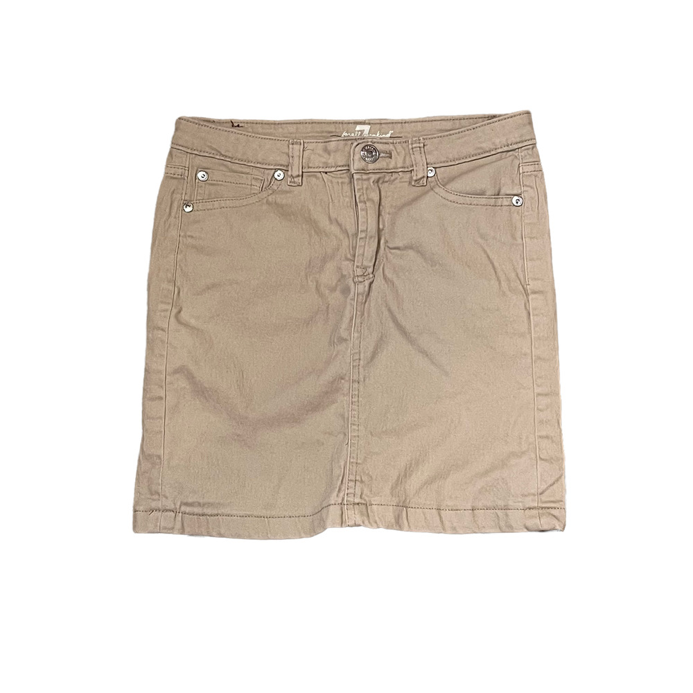 7FAM Girls Skirt Size 12 Tan Stretch Cotton Blend‎ Pull On 26" Waist Youth